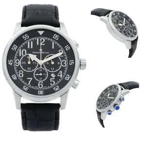 GIORGIO MILANO STAINLESS STEEL CHRONOGRAPH BLACK DIAL QUARTZ WATCH GM853SLBK